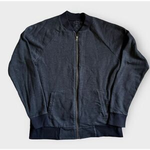 Fresh Clean Tees Men’s Medium Oversized Navy Blue Full Zip Jacket Coat